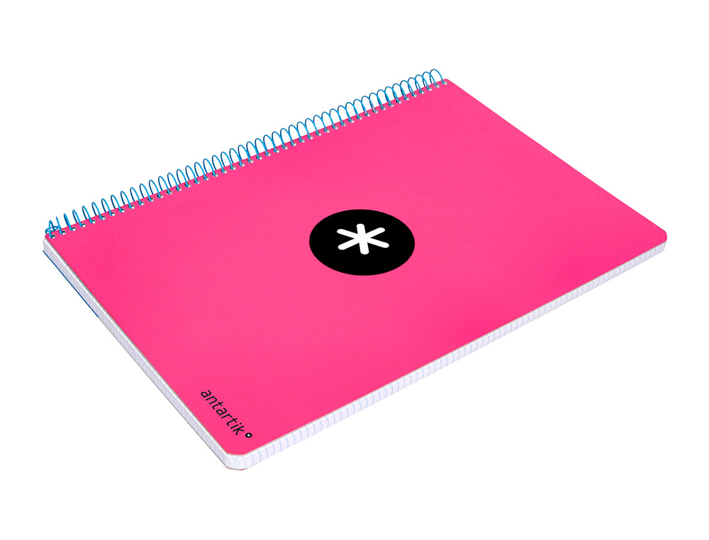 CUADERNO ESPIRAL ANTARTIK A4 MICRO TAPA DURA 80H 100 GR CUADRO 5MM SIN BANDAS 4 TALADROS COLOR ROSA FLUOR