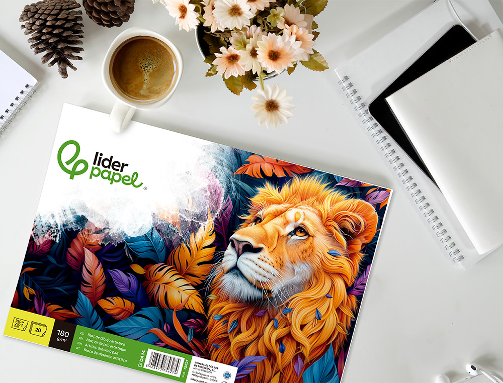 BLOC DIBUJO LIDERPAPEL ARTISTICO ENCOLADO 230X325MM 20 HOJAS 180 G/M2 SIN RECUADRO