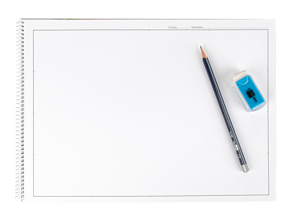 BLOC DIBUJO LIDERPAPEL LINEAL ESPIRAL 230X325MM 20 HOJAS 180 GR/M2 CON RECUADRO PERFORADO