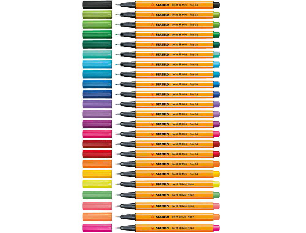 ROTULADOR STABILO PUNTA DE FIBRA POINT 88 MINI ESTUCHE DE 18 UNIDADES COLORES SURTIDOS