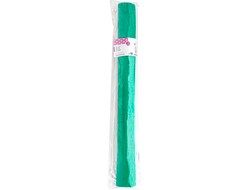 PAPEL CRESPON LIDERPAPEL ROLLO DE 50 CM X 2,5 M 85G/M2 VERDE