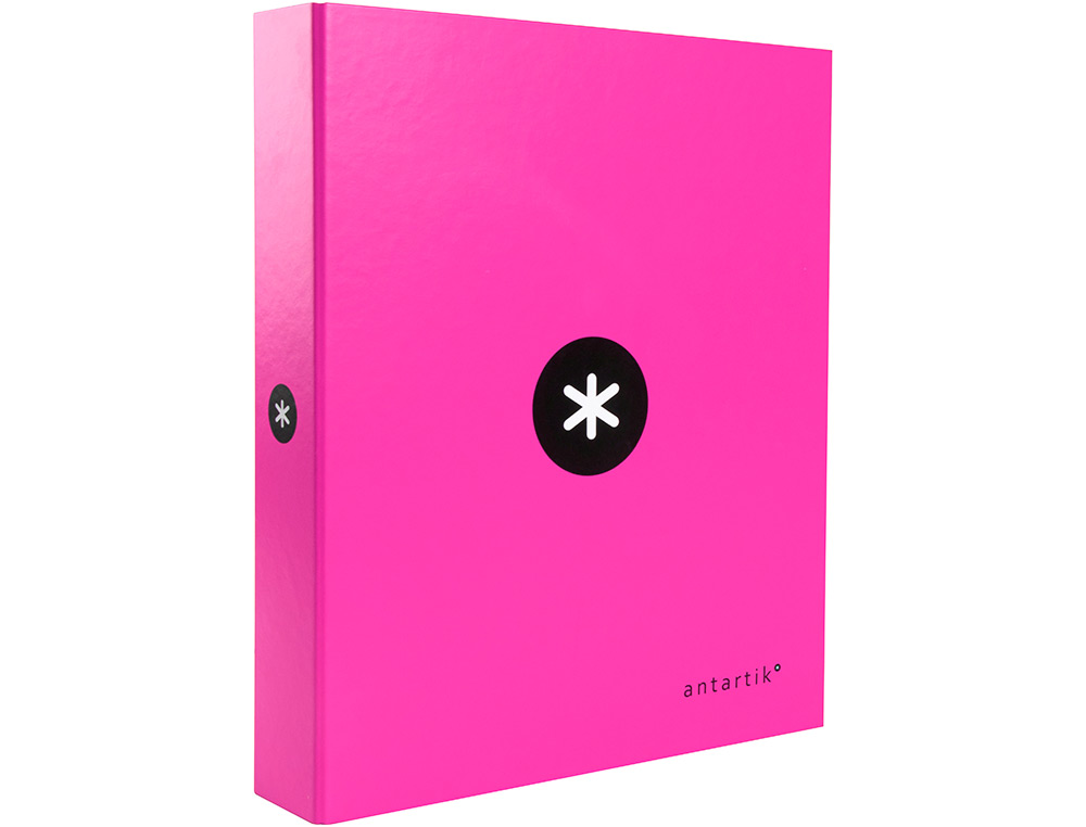 CARPETA 4 ANILLAS 40 MM MIXTAS ANTARTIK A4 FORRADA COLOR ROSA