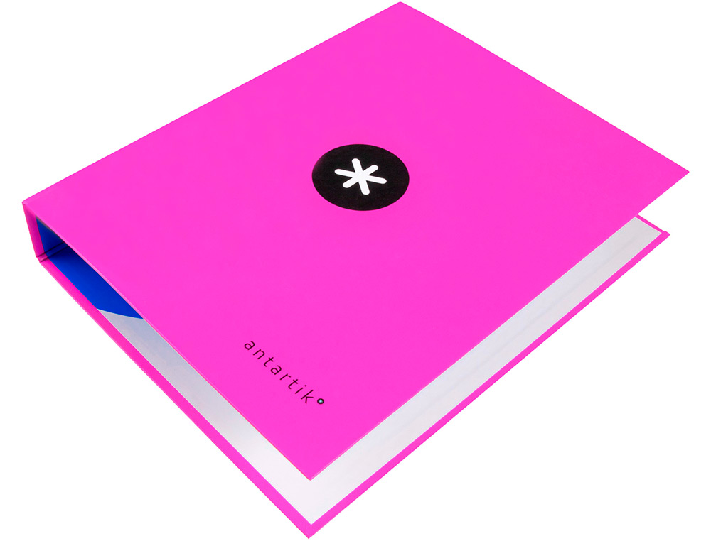 CARPETA 4 ANILLAS 40 MM MIXTAS ANTARTIK A4 FORRADA COLOR ROSA