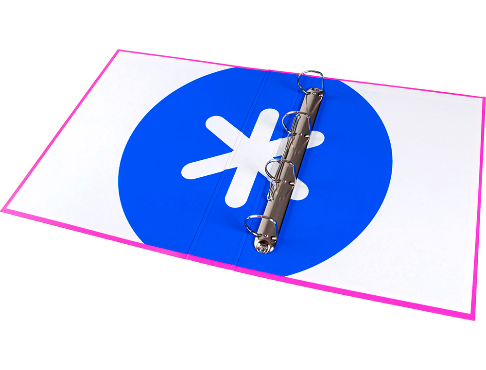 CARPETA 4 ANILLAS 40 MM MIXTAS ANTARTIK A4 FORRADA COLOR ROSA