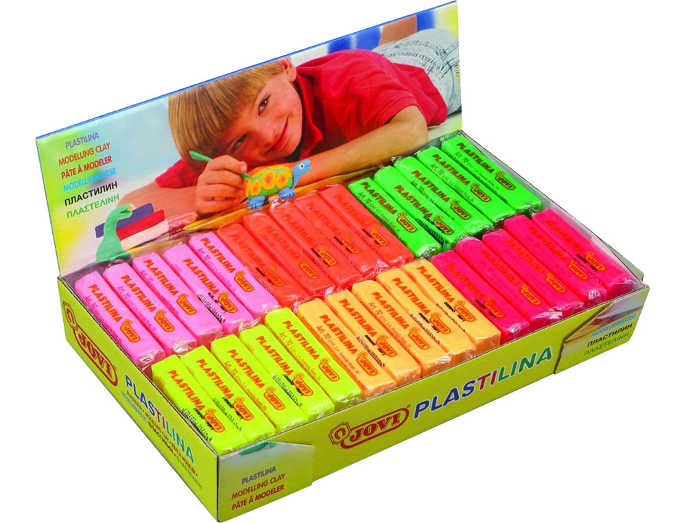 PLASTILINA JOVI 70F TAMAO PEQUEO CAJA DE 30 UNIDADES COLORES FLUORESCENTES SURTIDOS