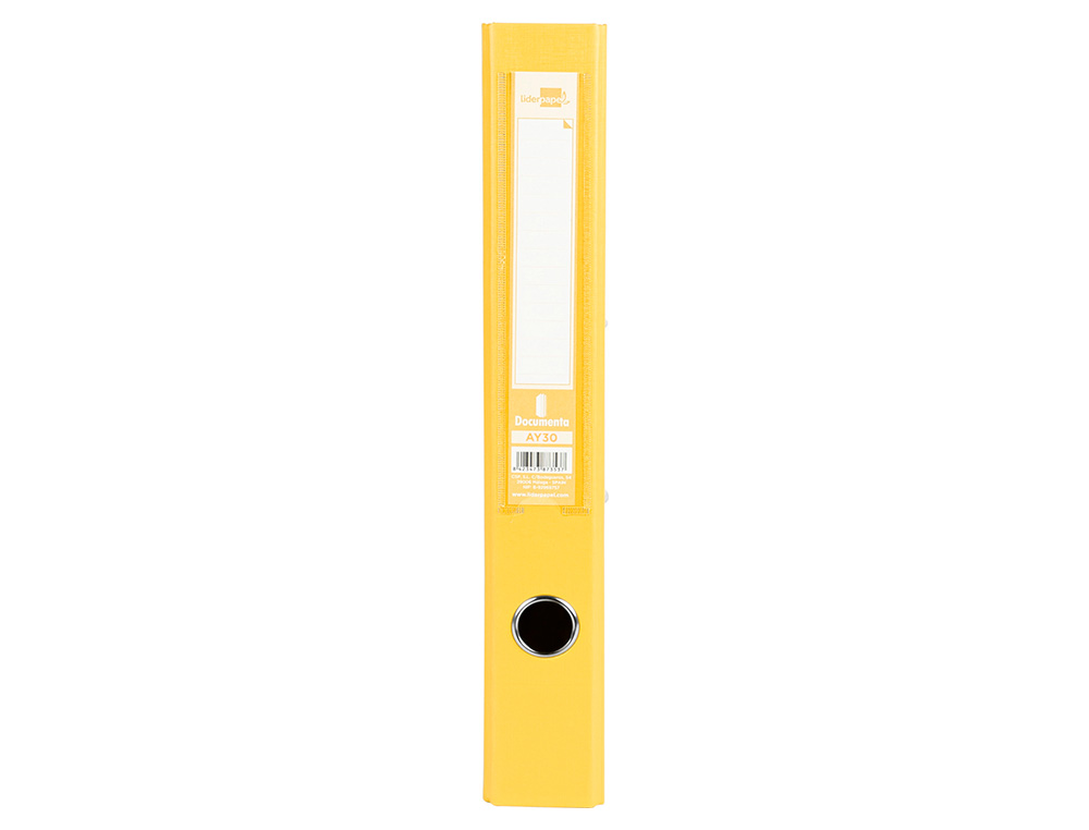 ARCHIVADOR DE PALANCA LIDERPAPEL FOLIO DOCUMENTA FORRADO PVC CON RADO LOMO 52 MM AMARILLO COMPRESOR