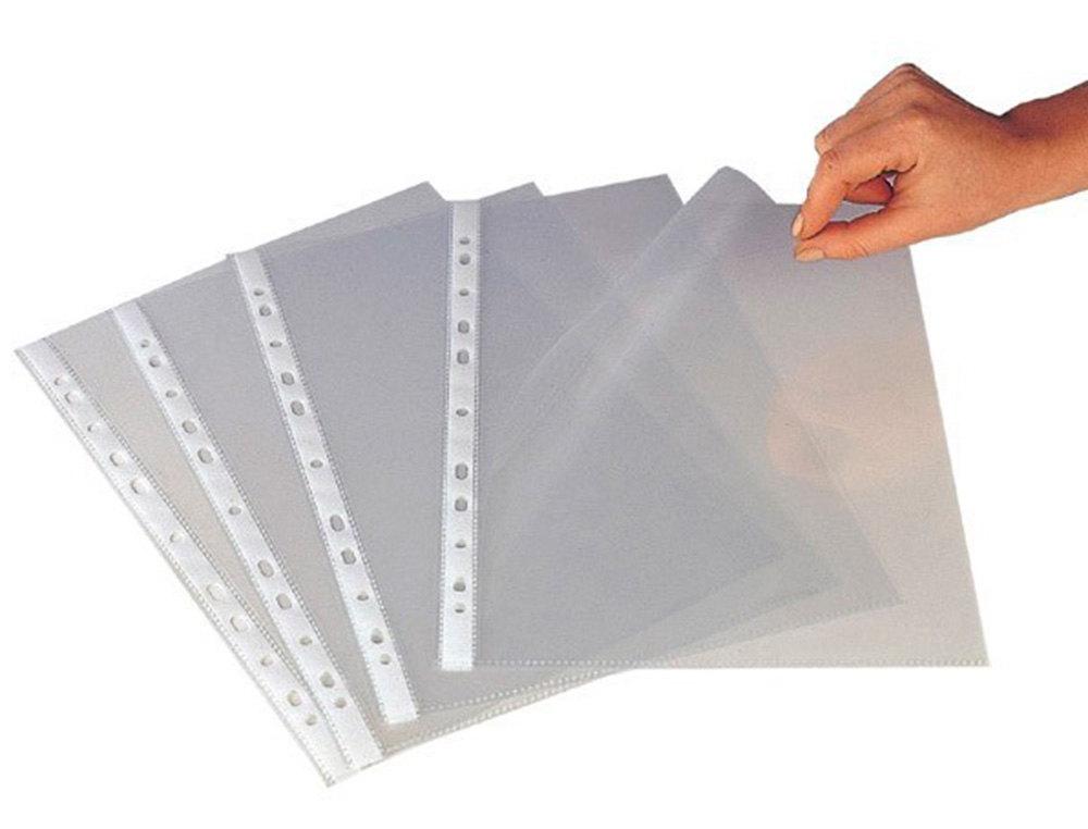 FUNDA MULTITALADRO Q-CONNECT FOLIO 120 MC CRISTAL BOLSA DE 10 UNIDADES