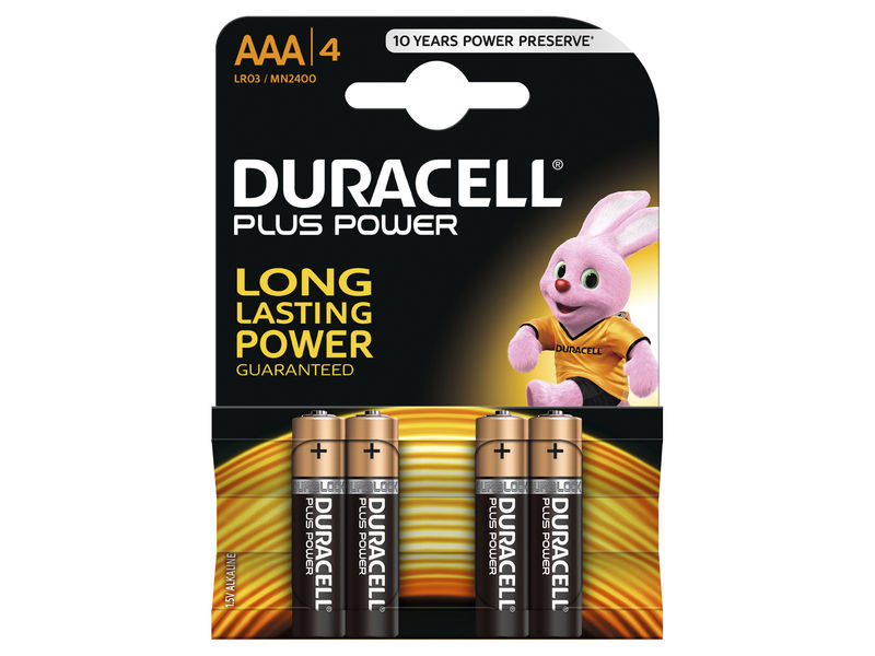 PILA AAA LR03 DURACELL PLUS. BLISTER DE 4