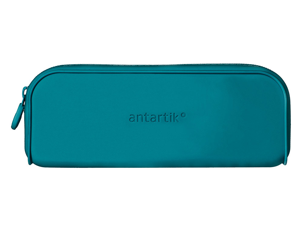 ESTUCHE PORTATODO ANTARTIK PRISMA SILICONA SOFT RECTANGULAR 185X50X75 MM COLOR TURQUESA