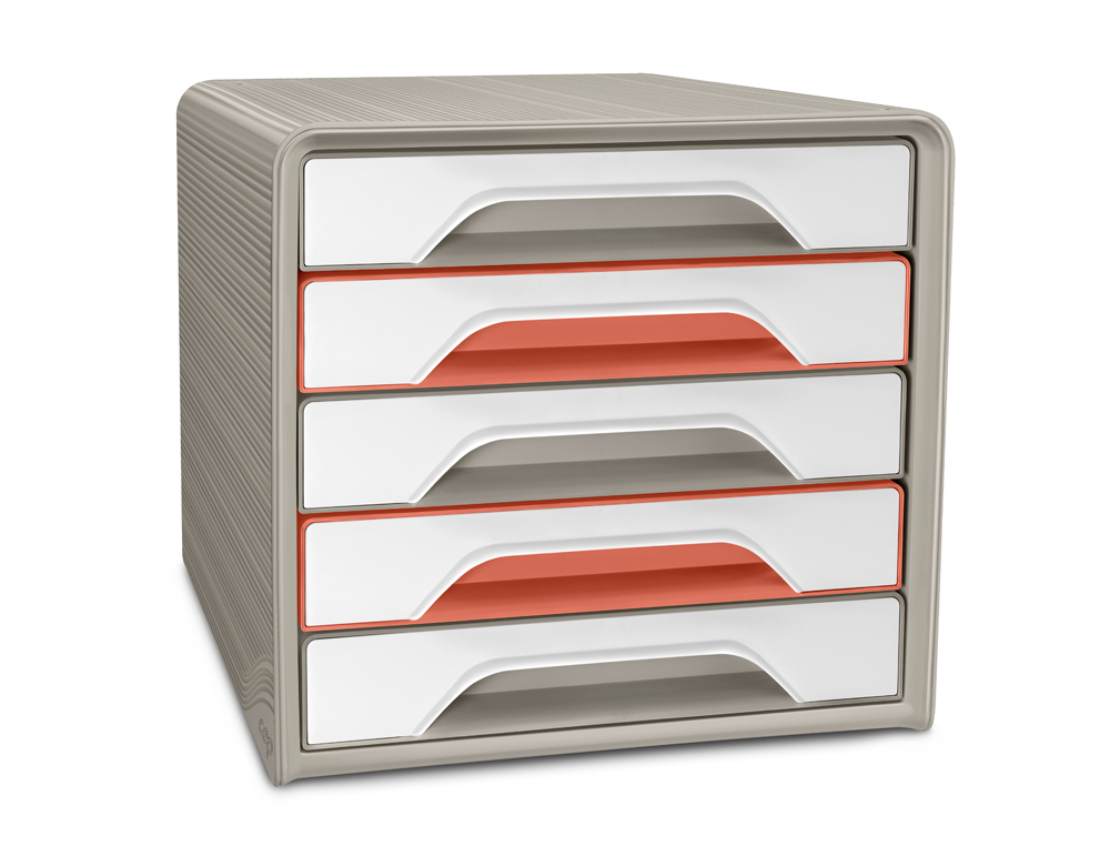 FICHERO CAJONES DE SOBREMESA CEP TERRA NOVA 5 CAJONES SMOOVE COLORES SURTIDOS 360X288X271 MM