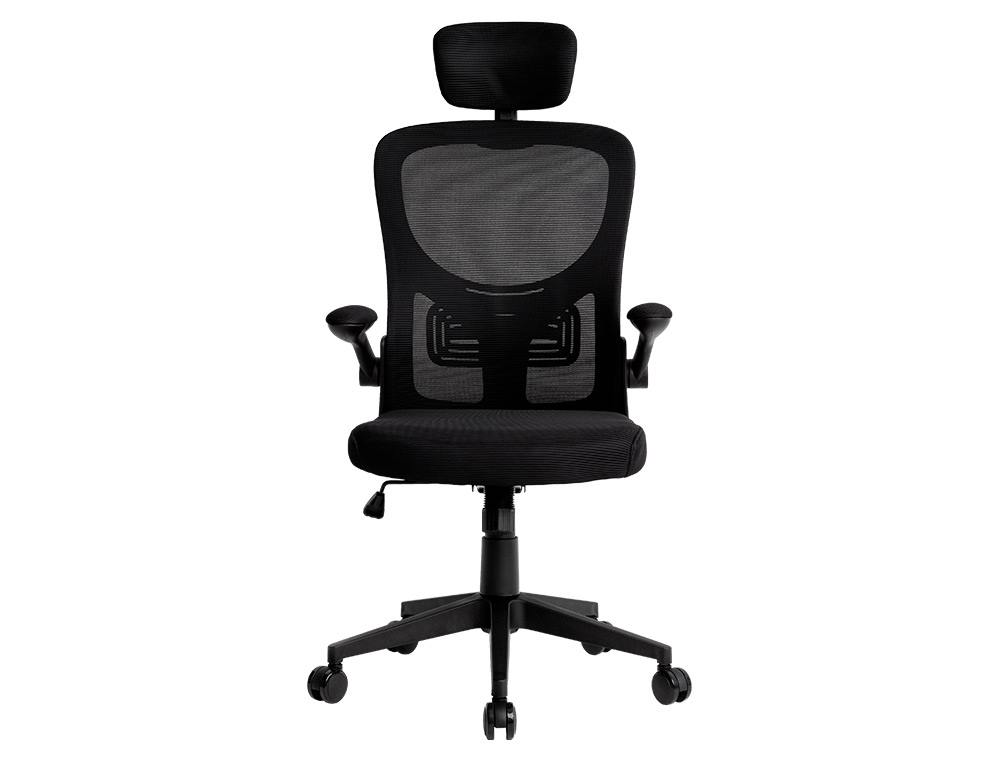 SILLA Q-CONNECT ERGONOMICA PAL ERMO MALLA BASE NYLON ALT MAX 1300 ANC 610 PROF 600 RUEDAS PREMIUM COLOR NEGRO